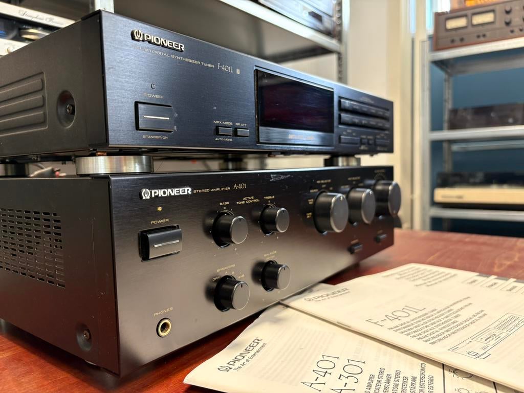 Pioneer A-401 met F-401L versterker en tuner, Refurbished, Ophalen of Verzenden, 60 tot 120 watt, Pioneer