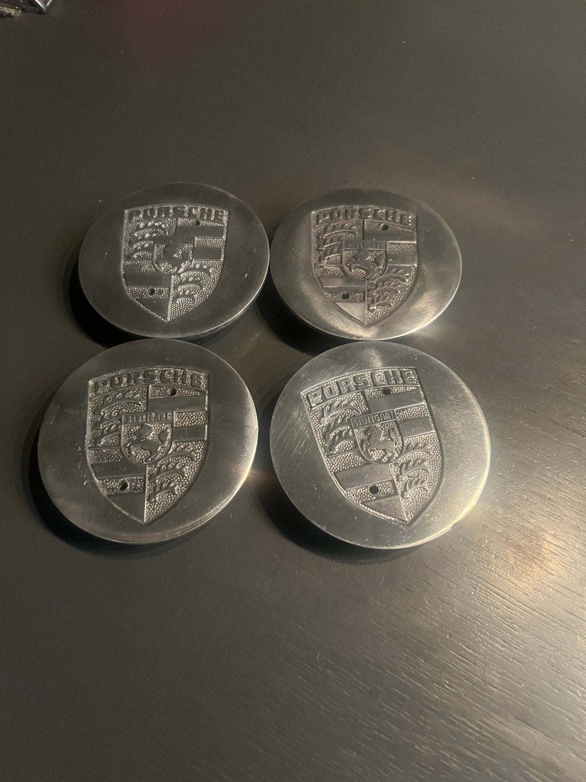 Set van 4 gepolijste aluminium porsche naafkappen, Ophalen, Gebruikt, Porsche