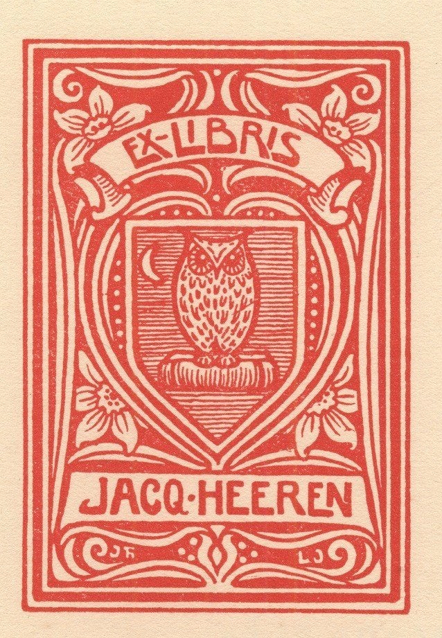 0119 Ex Libris Nederland : Johan Jacobs, 1908, Antiek en Kunst, Verzenden, Ex libris