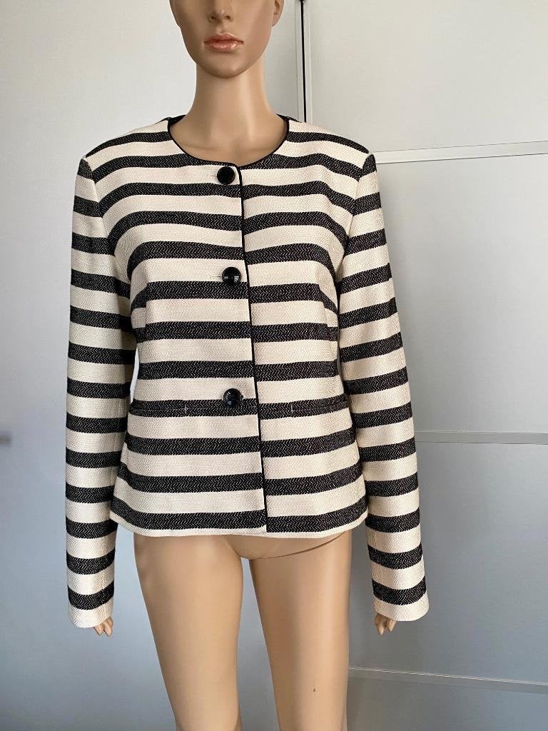 J195 Nieuw: Expresso mt. 38=M jasje blazer colbert wit/zwart, Kleding | Dames, Jasjes, Kostuums en Pakken, Nieuw, Jasje, Maat 38/40 (M)