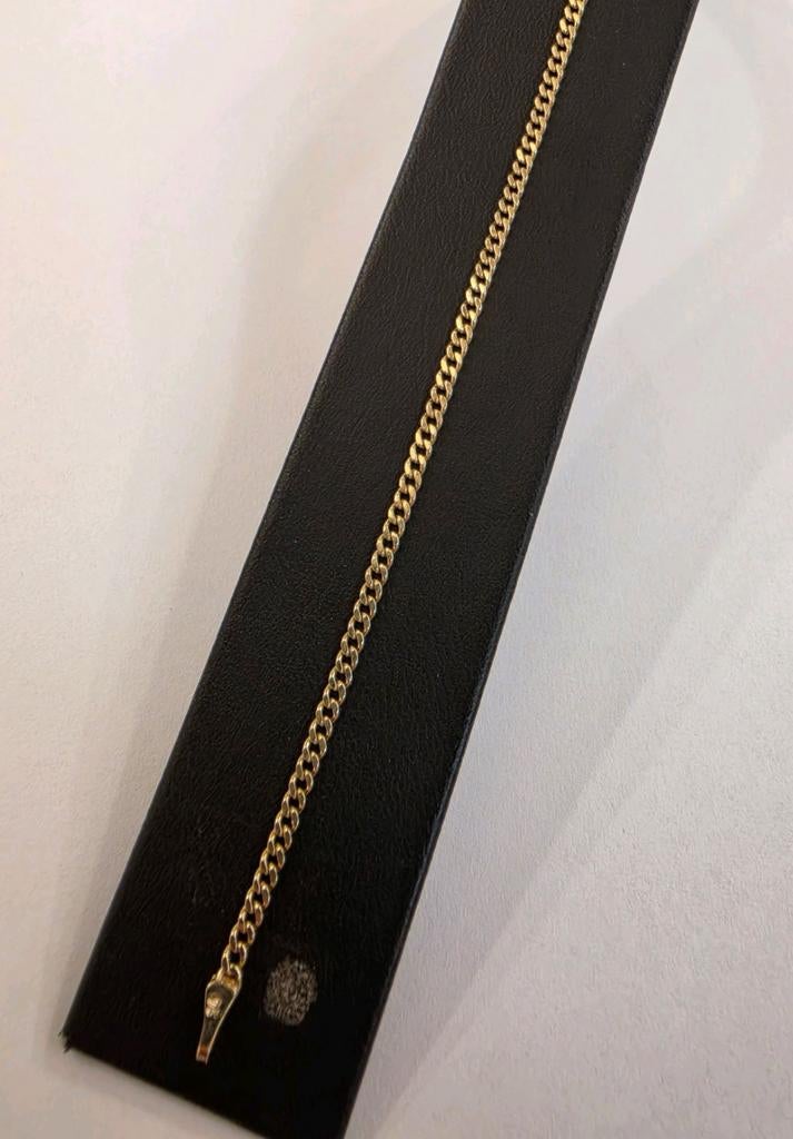 14 karaats gouden gourmet schakel armband 22 cm, Ophalen of Verzenden, Zo goed als nieuw, Goud, Goud