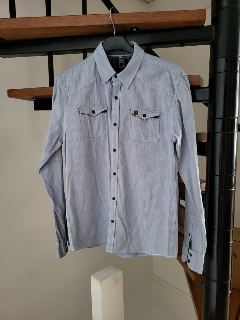 Stijlvol heren overhemd met motief - Blauw - Maat L, Kleding | Heren, Overhemden, Cult Edition, Blauw, Ophalen of Verzenden, Zo goed als nieuw