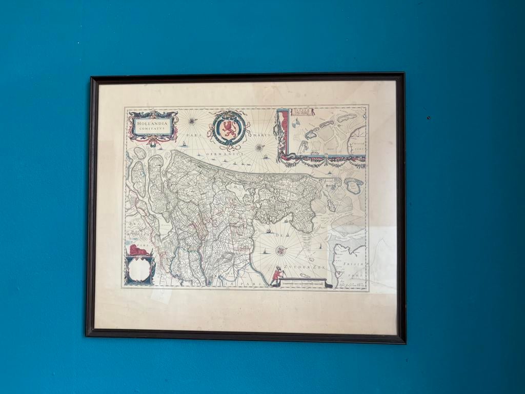 Kaart Nederland Blaeu 17e eeuw, Voor 1800, Landkaart, Nederland, Ophalen