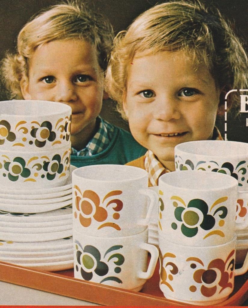 Retro reclame 1973 Knorr beker actie jongetjes tweeling, Verzenden, Overige typen