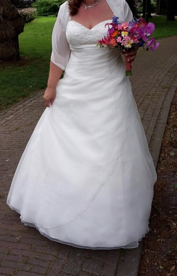 Prachtige Ladybird trouwjurk maat 46, Ophalen, Zo goed als nieuw, Wit, Trouwjurk