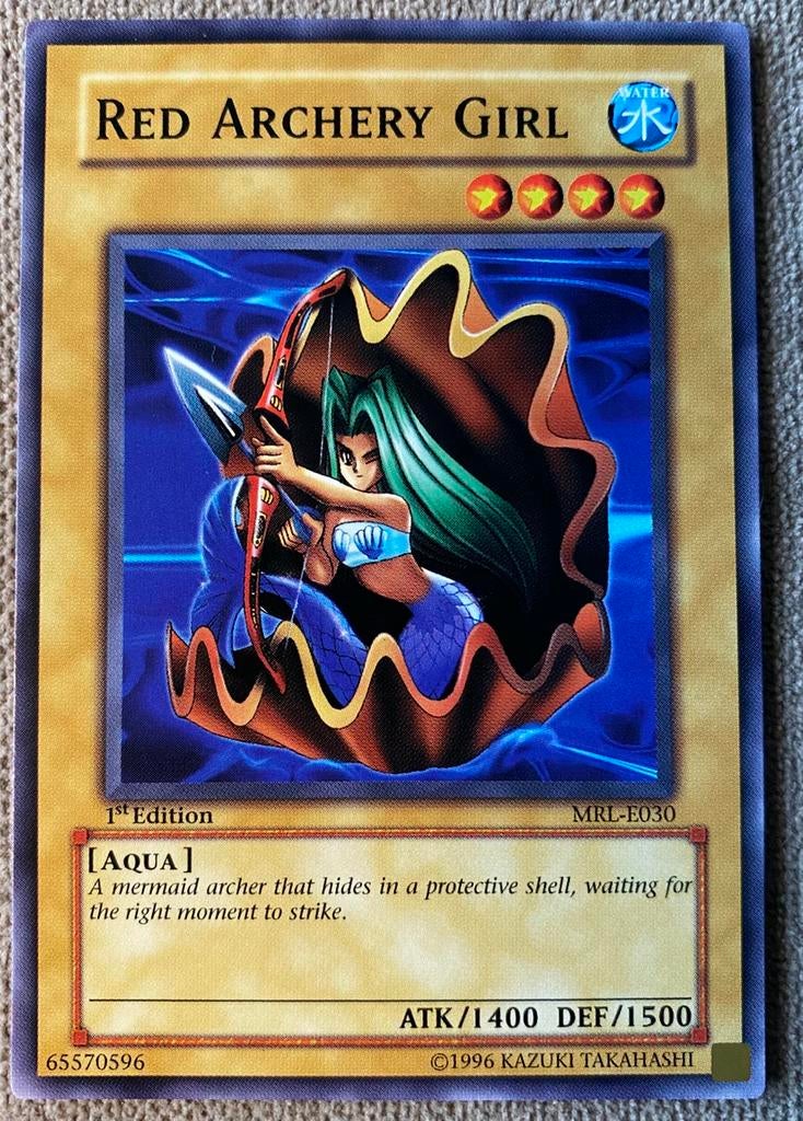 Yu-Gi-Oh! Red Archery Girl MRL 1st Edition !, Ophalen of Verzenden, Zo goed als nieuw, Losse kaart