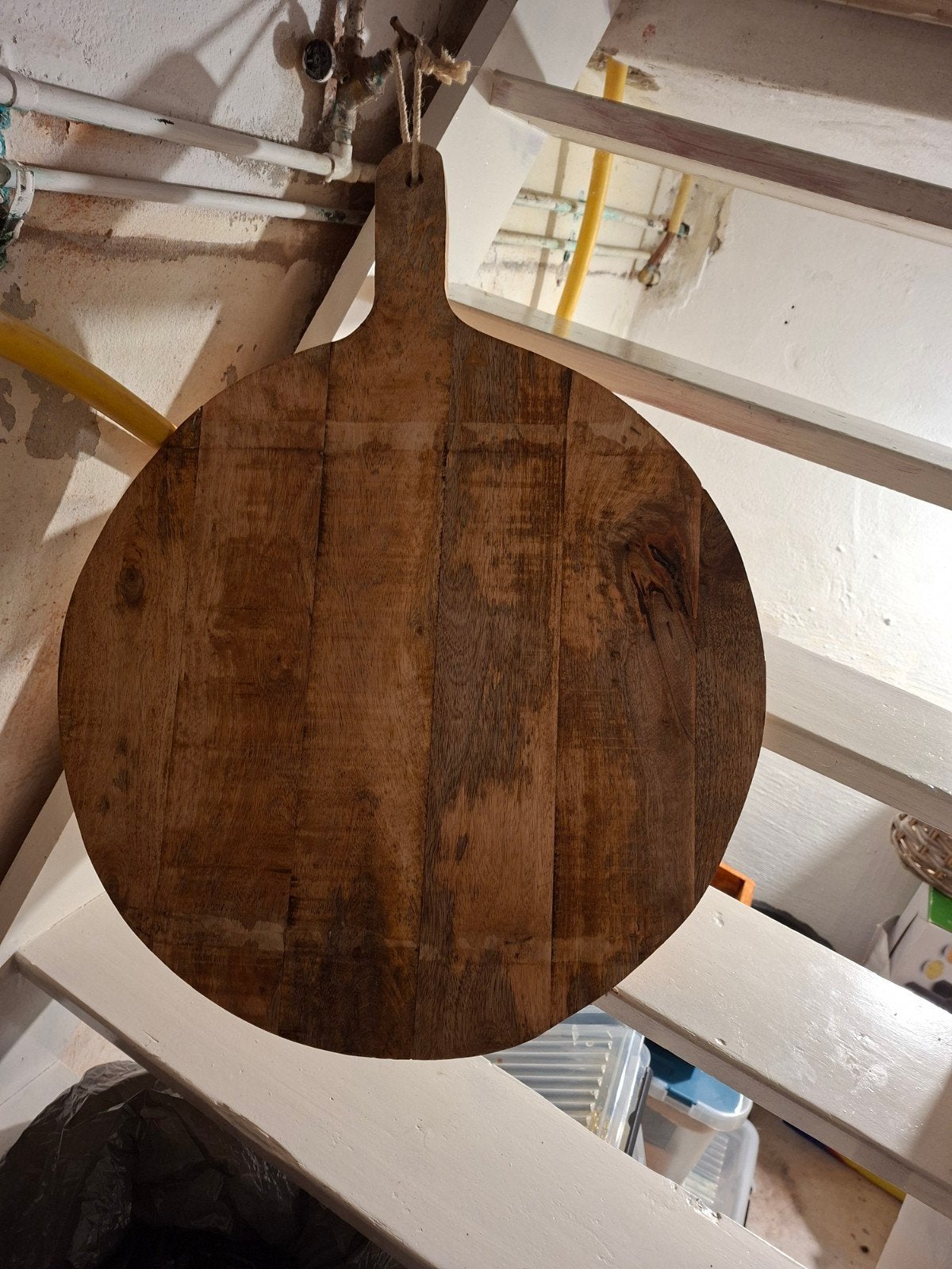 Mooie houten borrelplank of dienblad - 70x53 cm, Ophalen, Rond, Afneembaar, Dienblad