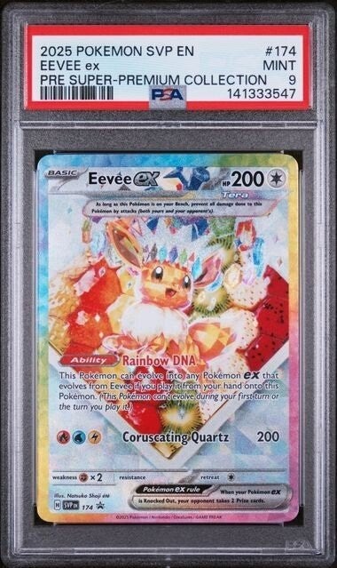 Eevee Black Star Promo SVP 174 PSA 9, Ophalen of Verzenden, Zo goed als nieuw