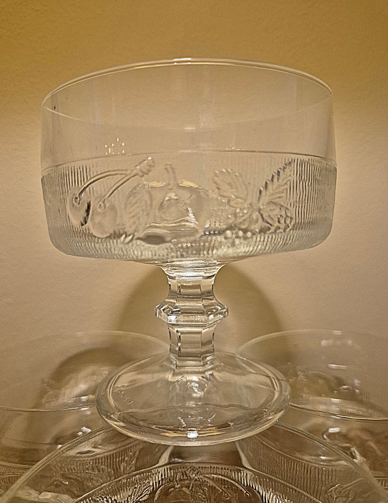 4 Vintage Italiaanse Ijscoupes / dessertglazen, Ophalen of Verzenden, Zo goed als nieuw, Glas, Overige stijlen