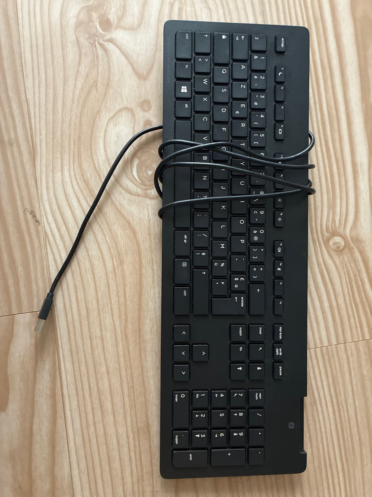 HP AZERTY Toetsenbord - Bedraad, Zwart, Computers en Software, Toetsenborden, Ophalen, Azerty, Zo goed als nieuw, Bedraad