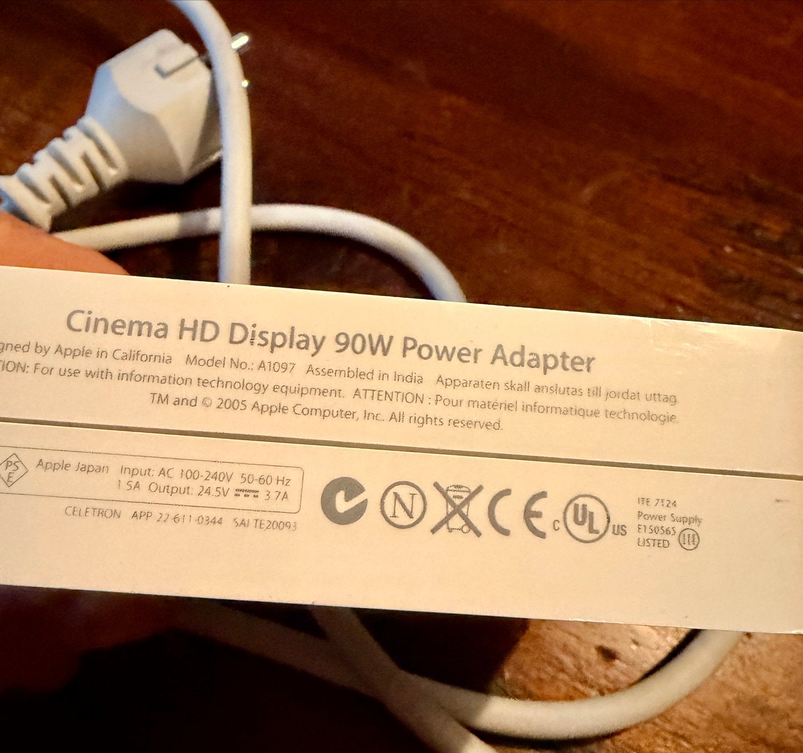 Apple Cinema HD Display 90W Power Adapter A1097, Ophalen of Verzenden, Zo goed als nieuw