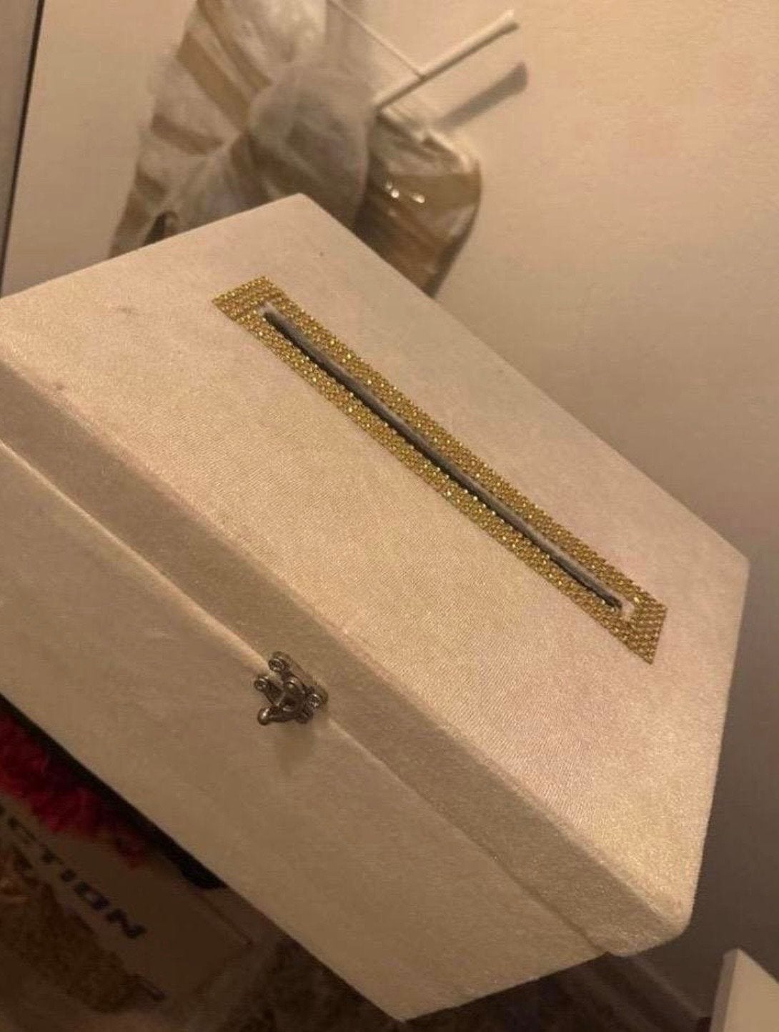 Witte cadeaubox voor bruiloft, verjaardag of feest | sandik, Ophalen of Verzenden, Zo goed als nieuw, Versiering, Geboorte of Huwelijk