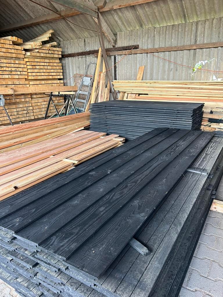 Douglas zweeds rabat zwart 2.7x19x300/400/500 cm, Ophalen of Verzenden, Nieuw, 250 cm of meer, Planken