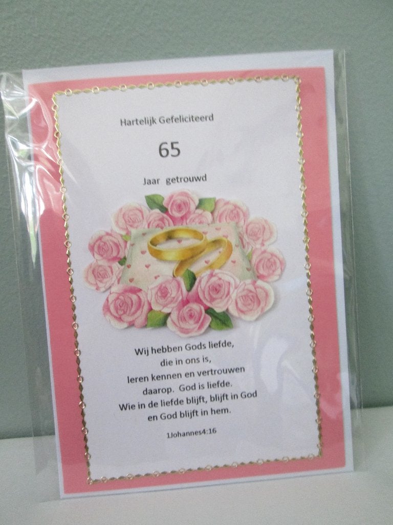 Diverse 65 jaar getrouwd kaarten, Ophalen of Verzenden, Nieuw, Overige thema's
