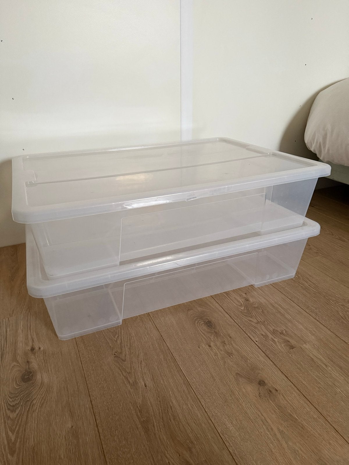 Transparante opbergdozen met deksel - 2 stuks, Doe-het-zelf en Verbouw, Ophalen, 40 tot 60 cm, Minder dan 35 cm, 75 tot 100 cm