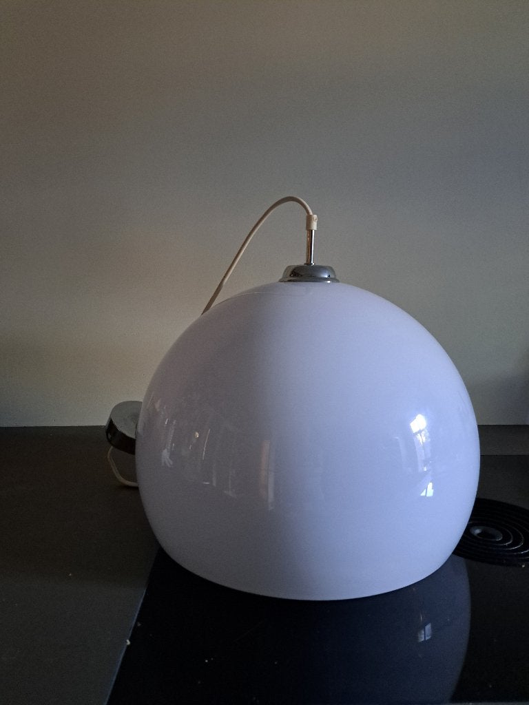 Witte hanglamp Dom Christian Koban rond 40cm, Ophalen, Gebruikt, Kunststof, E27 (groot)