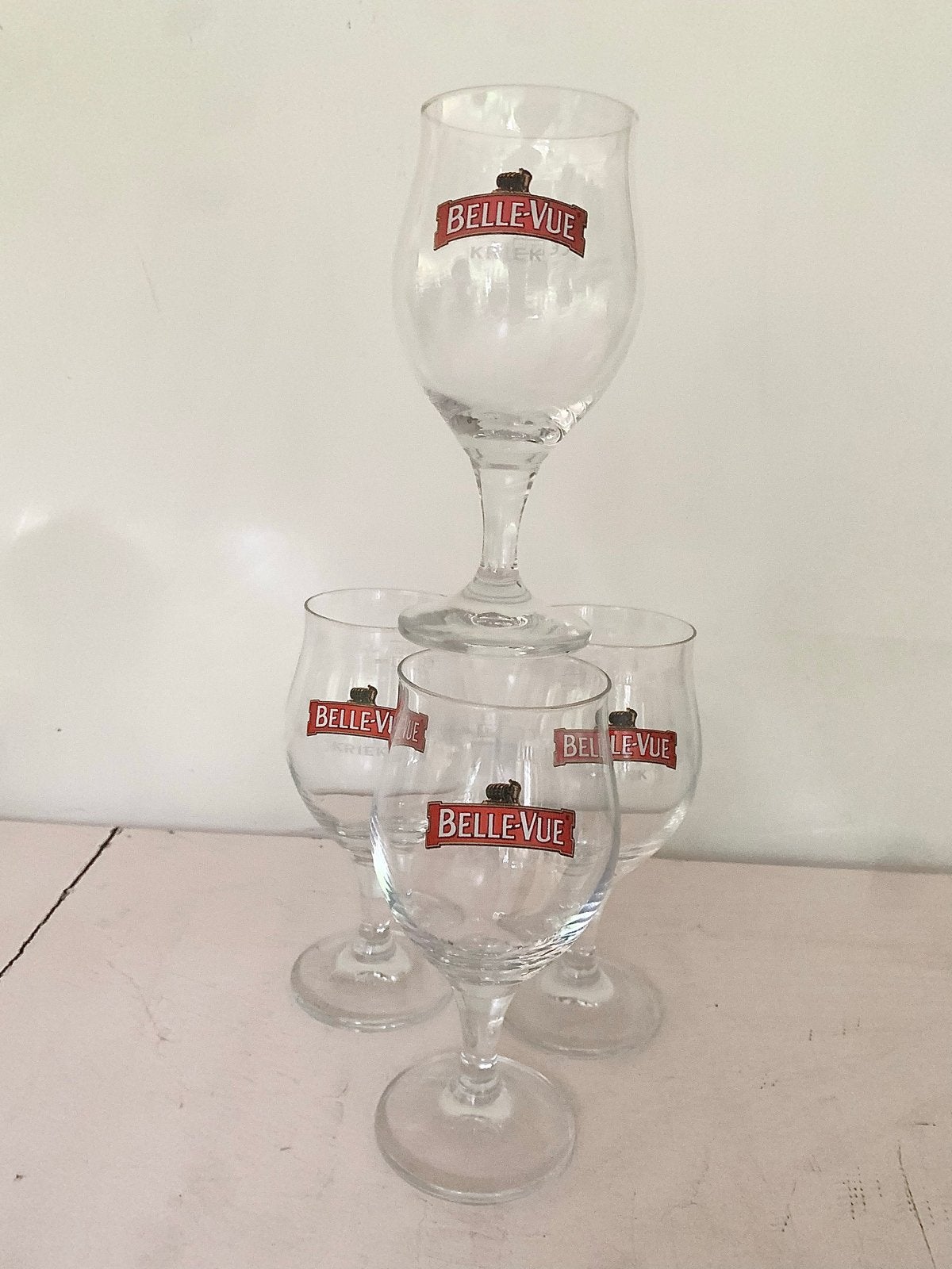 Belle-Vue Kriek bierglazen - Set van 4, Ophalen of Verzenden, Nieuw, Glas of Glazen, Overige merken