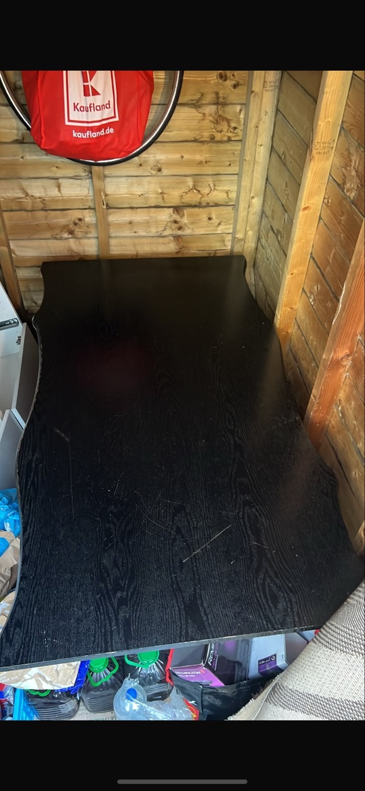 gratis Zwart houten eettafel - Gebruikt, Huis en Inrichting, Ophalen, Gebruikt, 50 tot 100 cm, 150 tot 200 cm