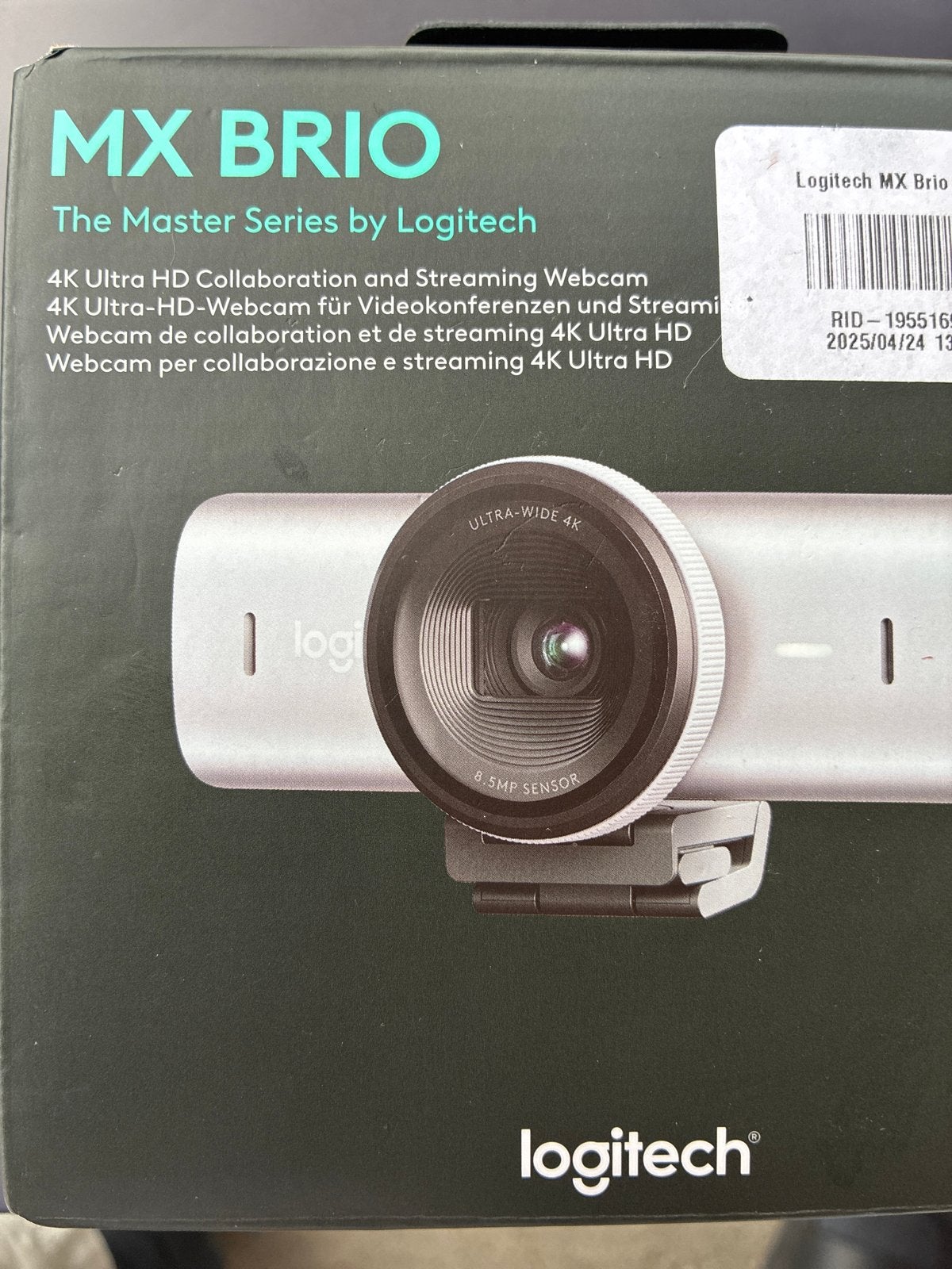 Logitech MX Brio 4K Ultra HD Webcam - Nieuw in doos, Computers en Software, Nieuw, Ophalen of Verzenden, Windows, Monitorclip