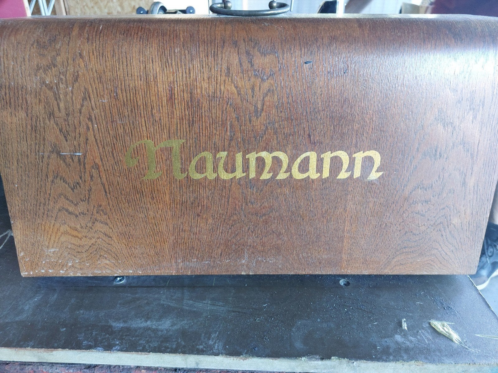 Naumann Naaimachine in houten kist, Ophalen, Gebruikt, Naaimachine, Overige merken