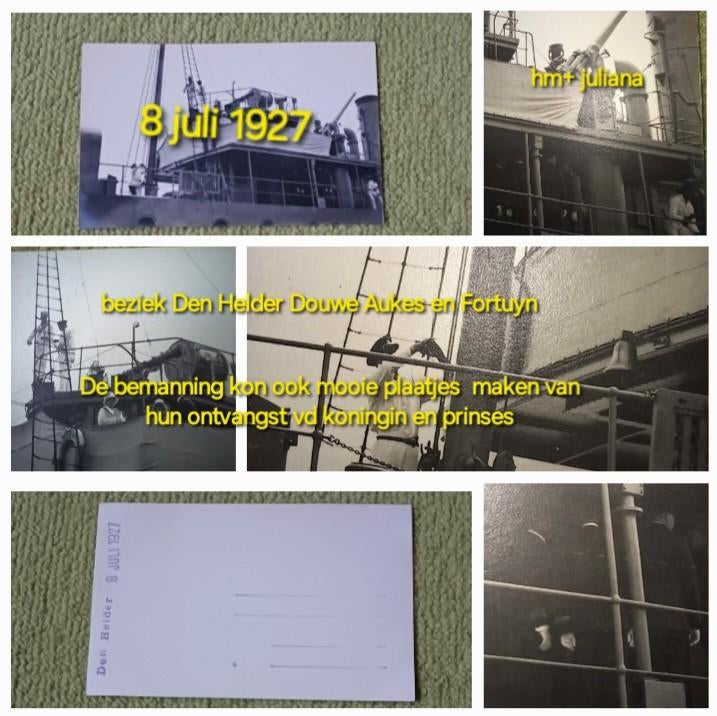 Den Helder Marine bezoek 8 juli 1927 Douwe Aukes en Fortuyn, Verzamelen, Verzenden, Gebruikt, Kaart, Foto of Prent
