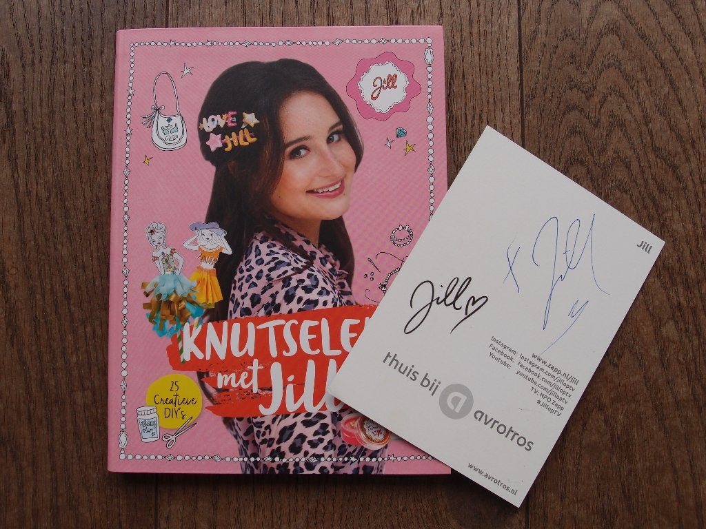 Erg leuk zgan Knutselen met Jill boek kaart met handtekening, Ophalen of Verzenden, Zo goed als nieuw, Knutselen