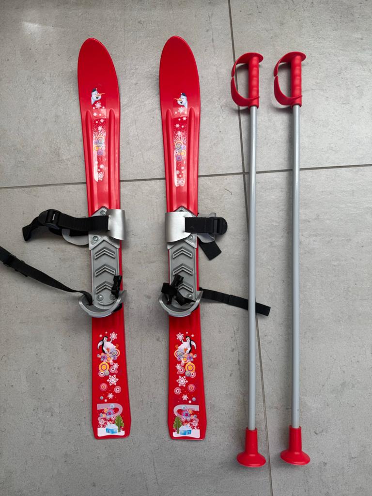Kinderskis met stokken - Zo goed als nieuw, Sport en Fitness, Skiën en Langlaufen, Zo goed als nieuw, Skiën, Minder dan 100 cm