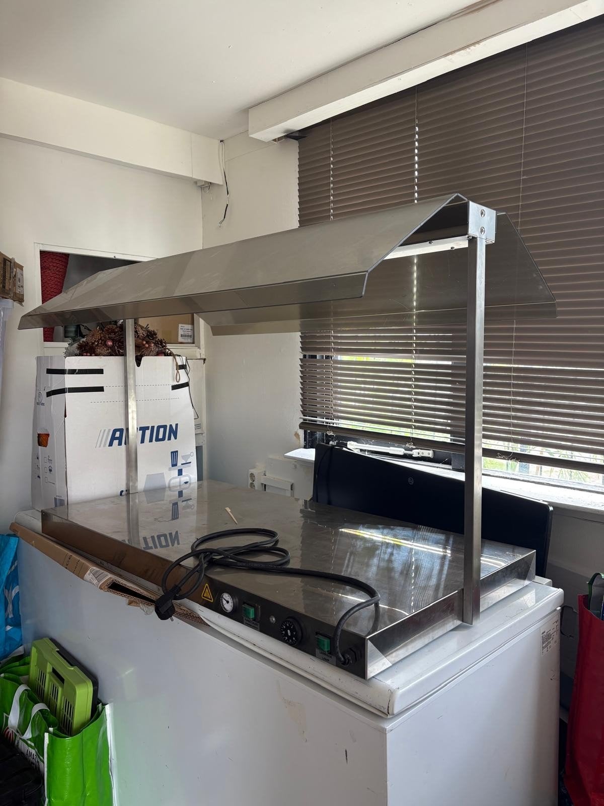RVS Warmhoudvitrine / Warmhoudplaat met kap, Ophalen, Gebruikt