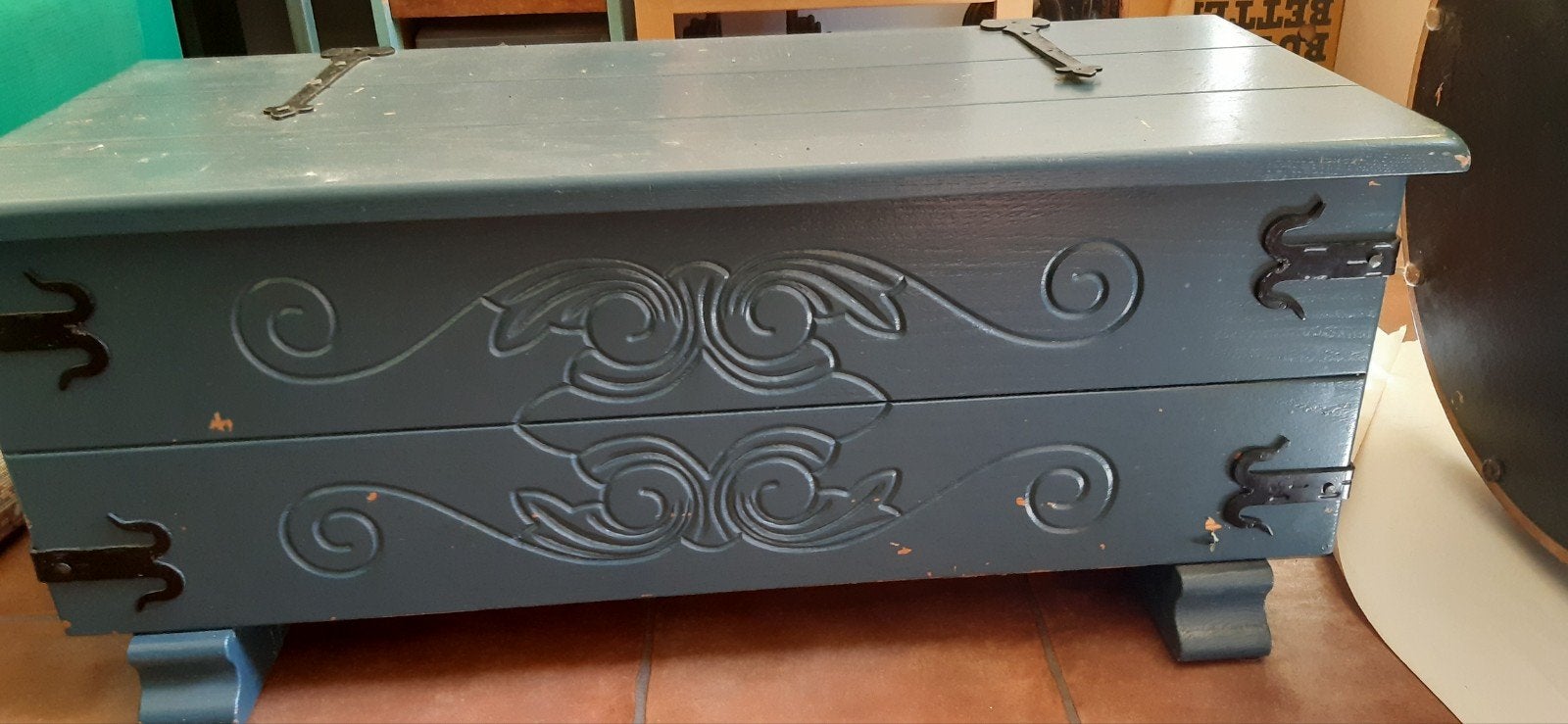 Eiken dekenkist, Ophalen, Gebruikt, Eikenhout, Minder dan 50 cm