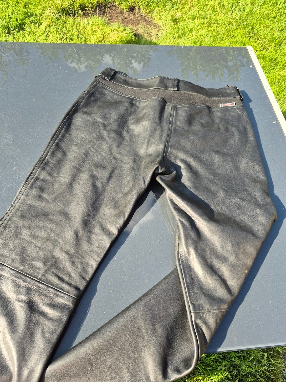 Dames Leren Broek Evolution Maat 46, Zwart, Maat 46/48 (XL) of groter, Ophalen of Verzenden, Lang