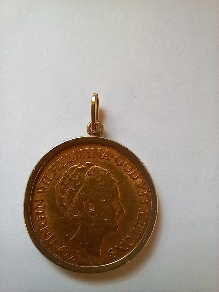 gouden tientje 1927 medaillon, Koningin Wilhelmina, Losse munt, 10 gulden, Goud