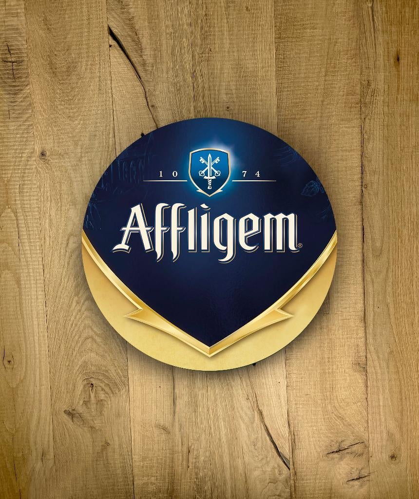 Reclamebord Affligem logo 40x40cm aluminium, Ophalen of Verzenden, Nieuw, Reclamebord
