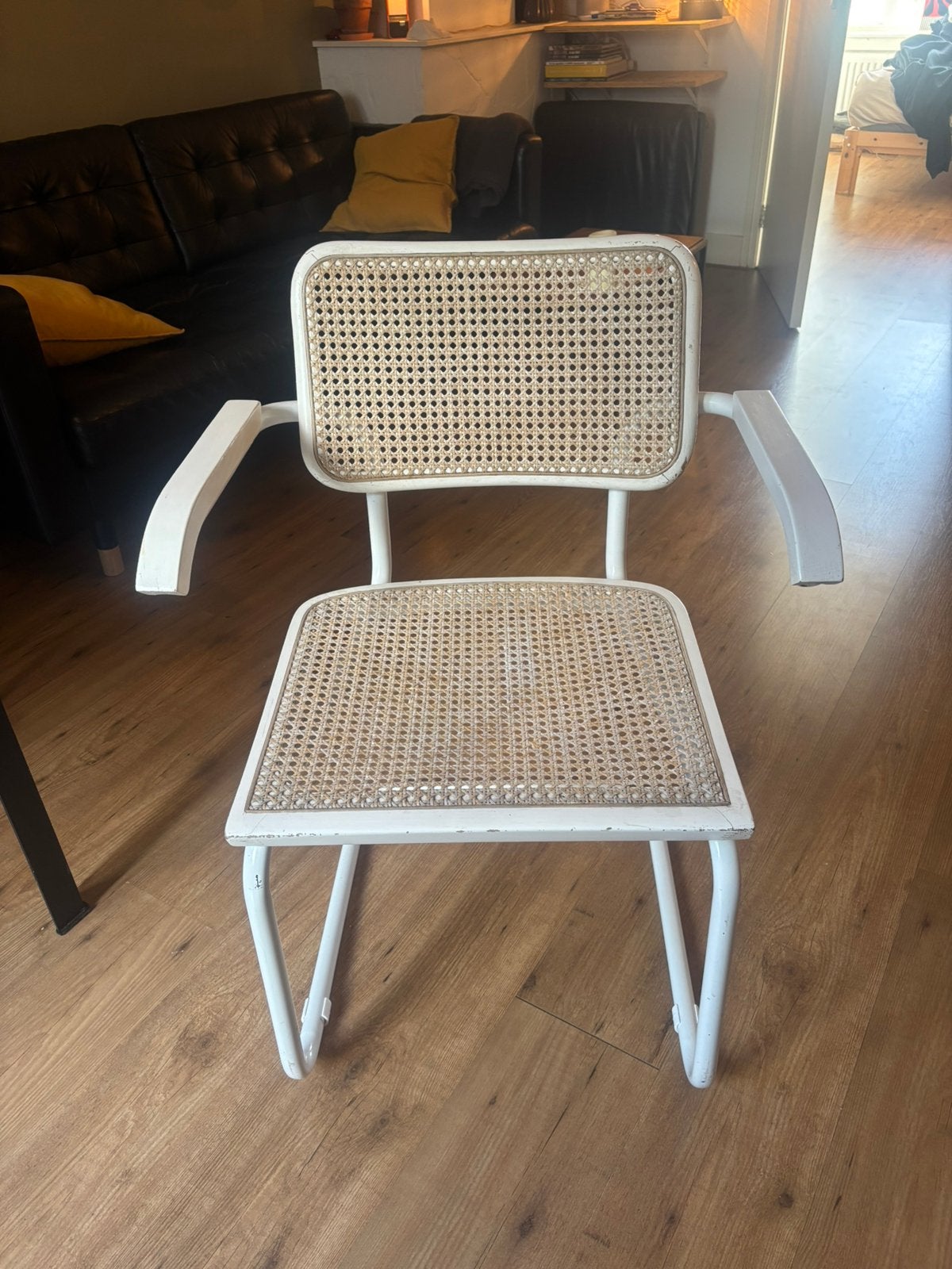 Marcel breuer cesca buisframe rotan wit armleuningen, Ophalen, Gebruikt, Wit, Eén