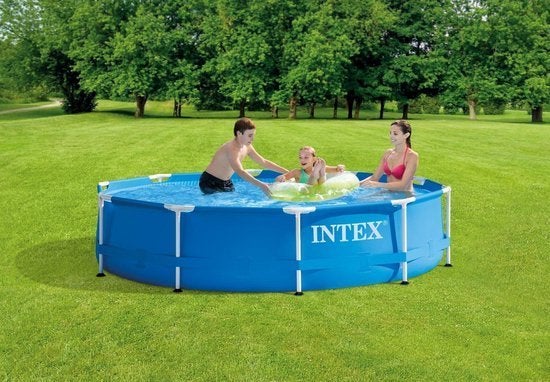Intex Metal Frame zwembad 305 x 76 cm-met 12-Volt filterp..., Minder dan 80 cm, Rond, Mailto:service@intexcorp.nl, Ophalen of Verzenden