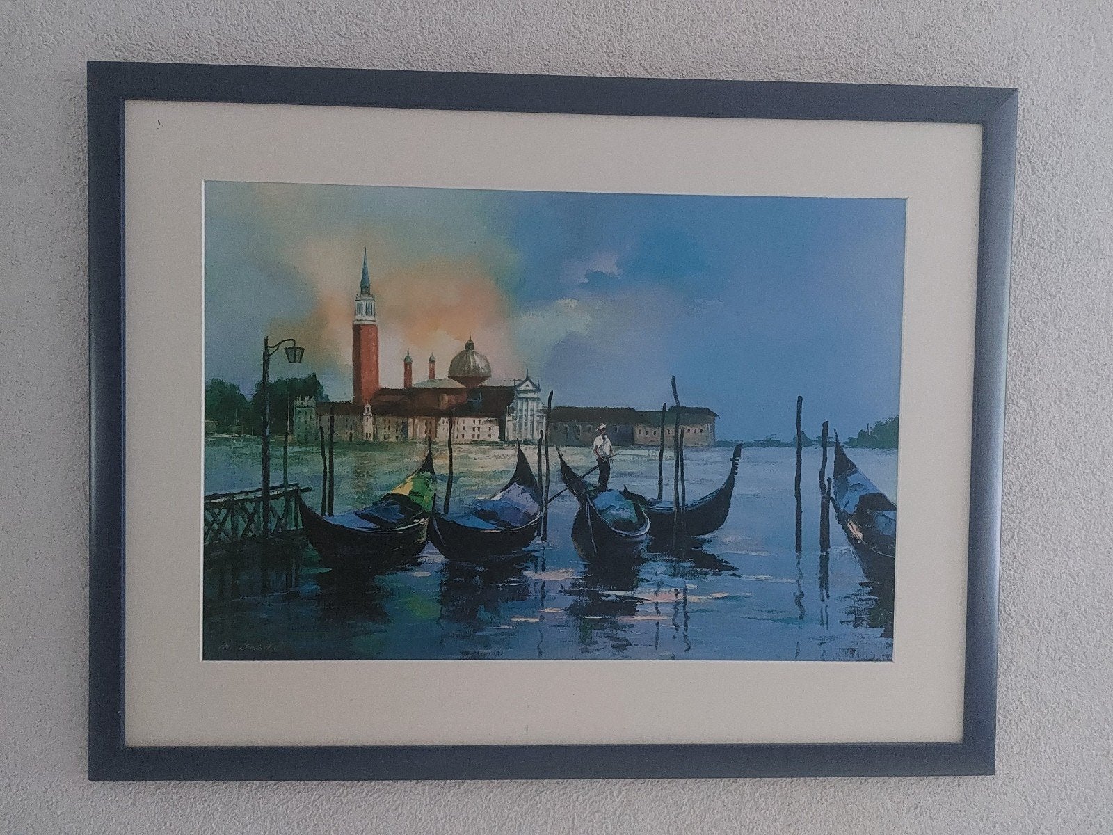 Mooi ingelijst kunstwerk van H. Leung, gedateerd  1996., Ophalen, 75 tot 100 cm, Schilderij, 50 – 75