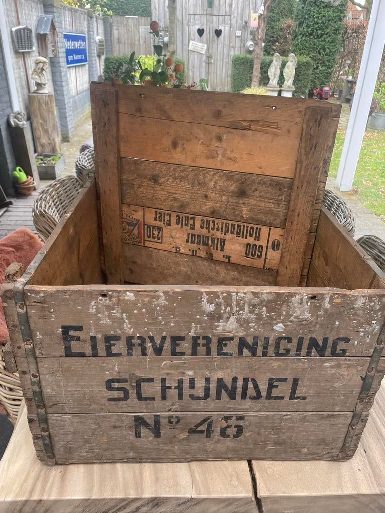 Oude eierkist uit Schijndel, jaren 50, Ophalen of Verzenden