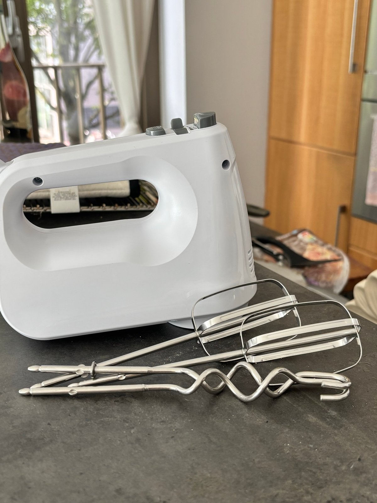 Handmixer met kloppers en deeghaken - Wit, Ophalen, Gebruikt
