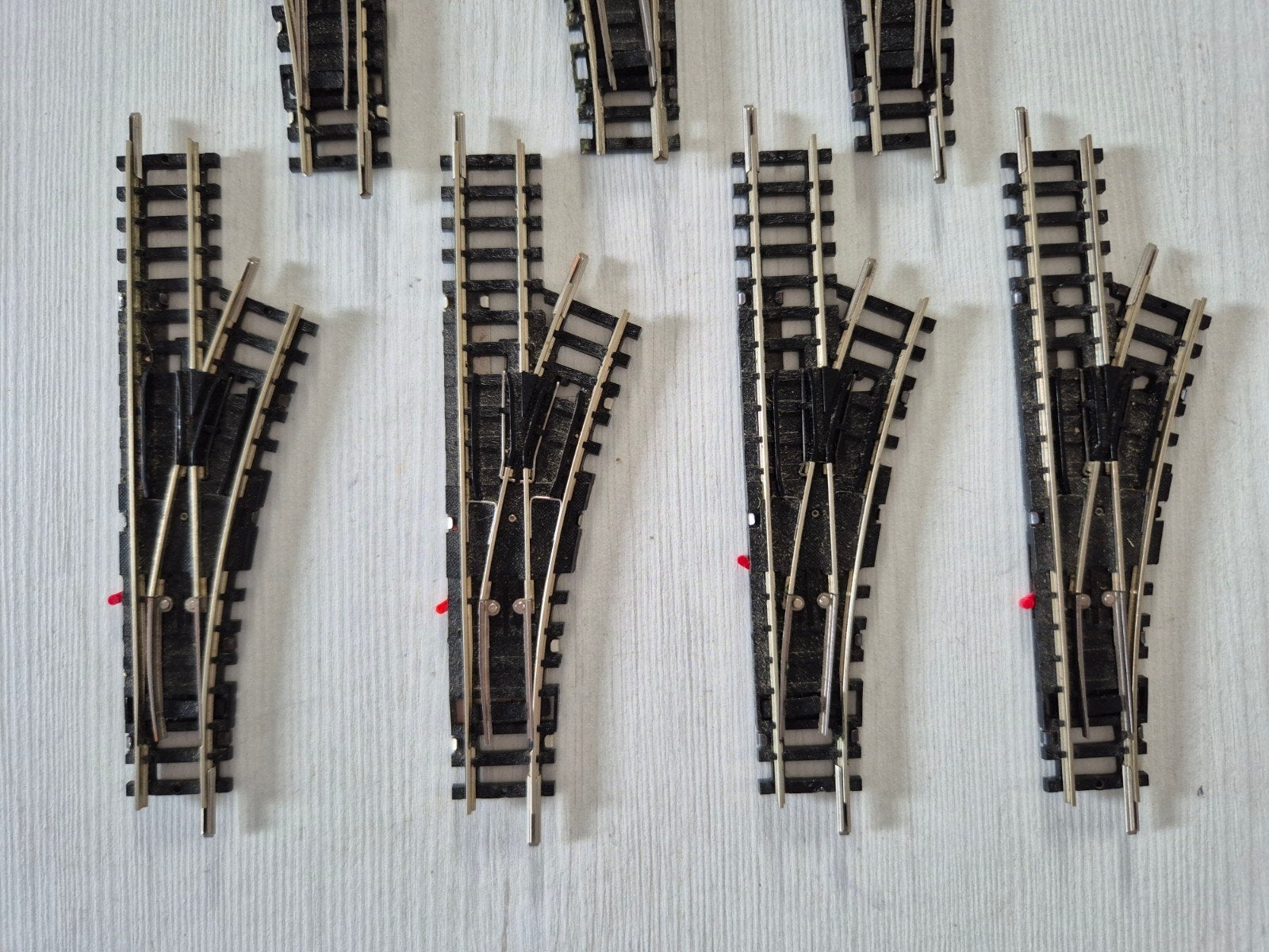7 Minitrix wissels 4961/4963, Gebruikt, Gelijkstroom, Trix, Rails