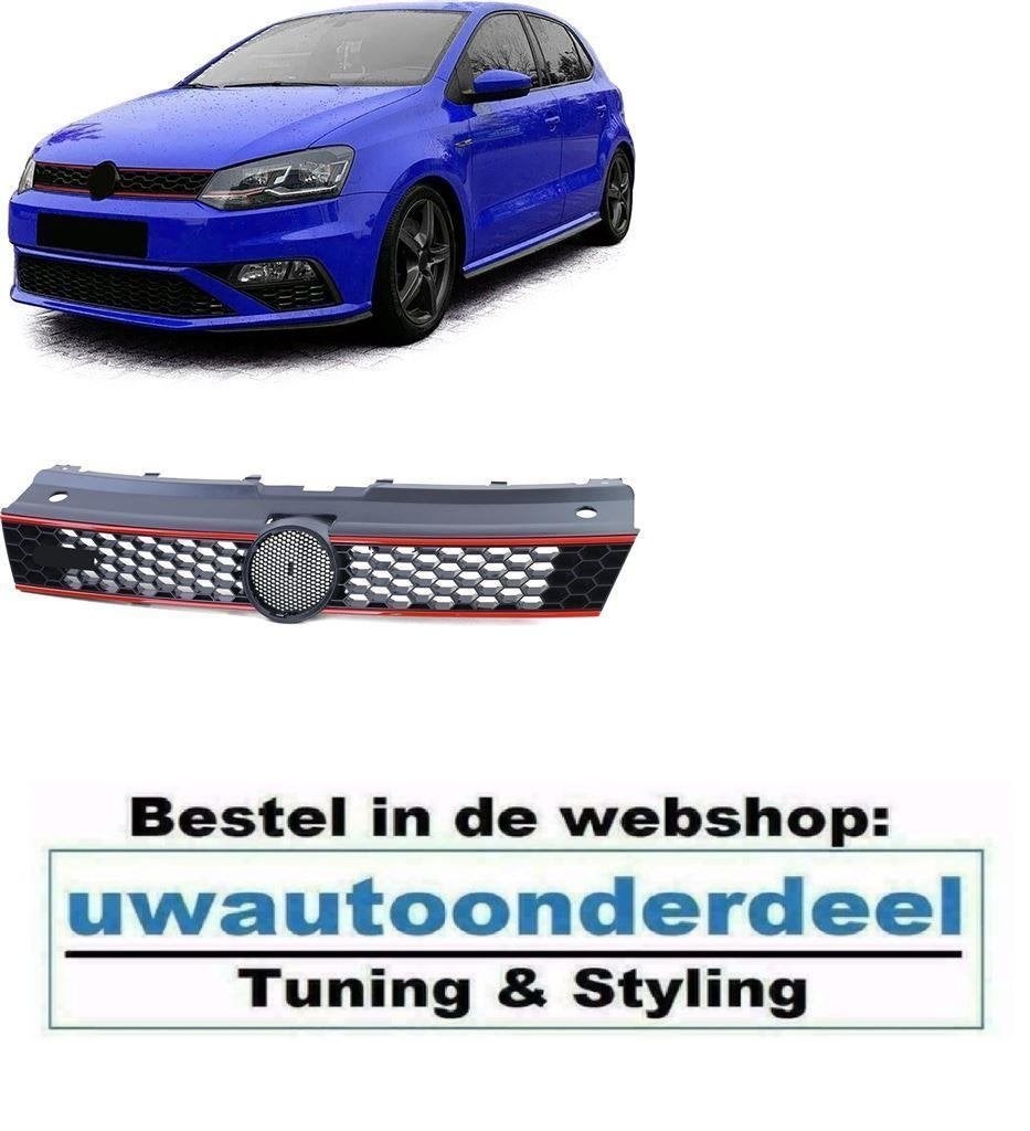 GTI Look Sport Grill met Rode Bies Geschikt voor VW Polo 6R, Auto diversen, Verzenden