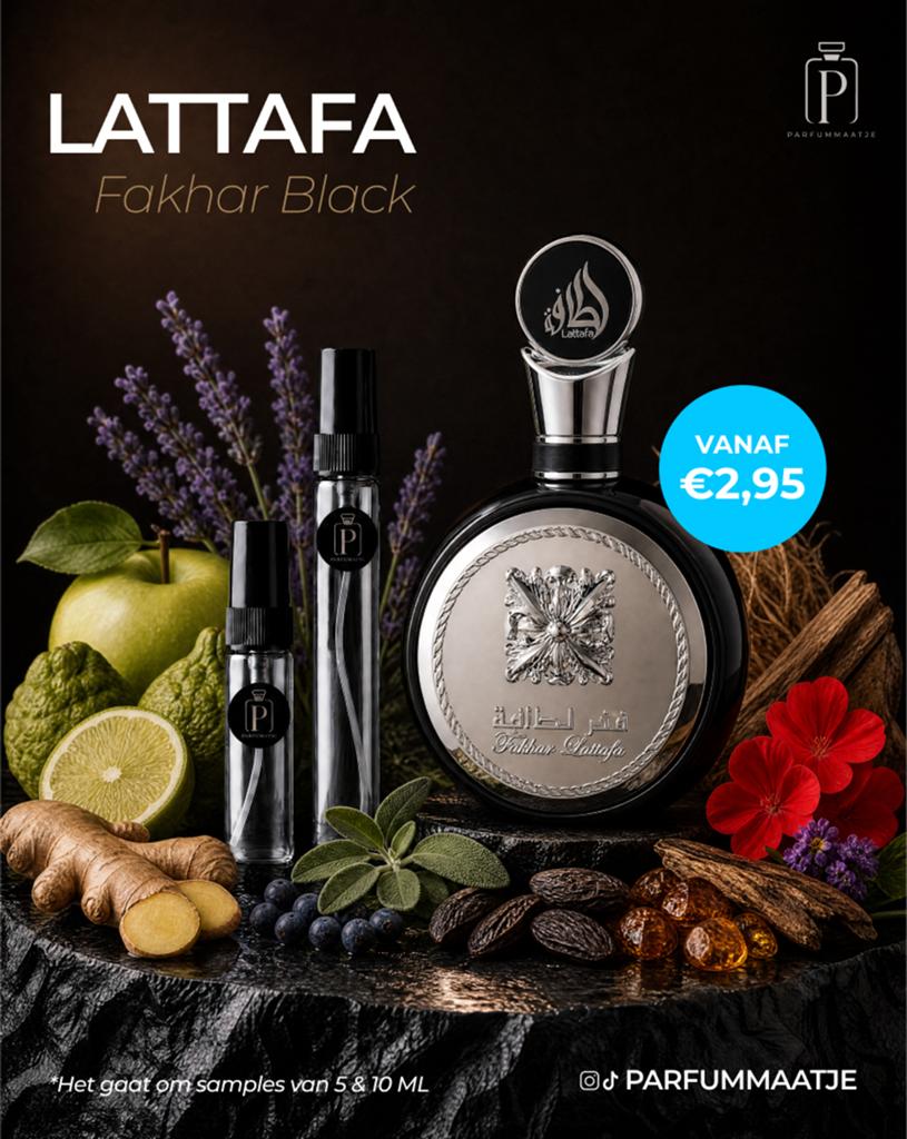 LATTAFA Fakhar Black samples te koop, Sieraden, Tassen en Uiterlijk, Uiterlijk | Parfum, Nieuw, Ophalen of Verzenden
