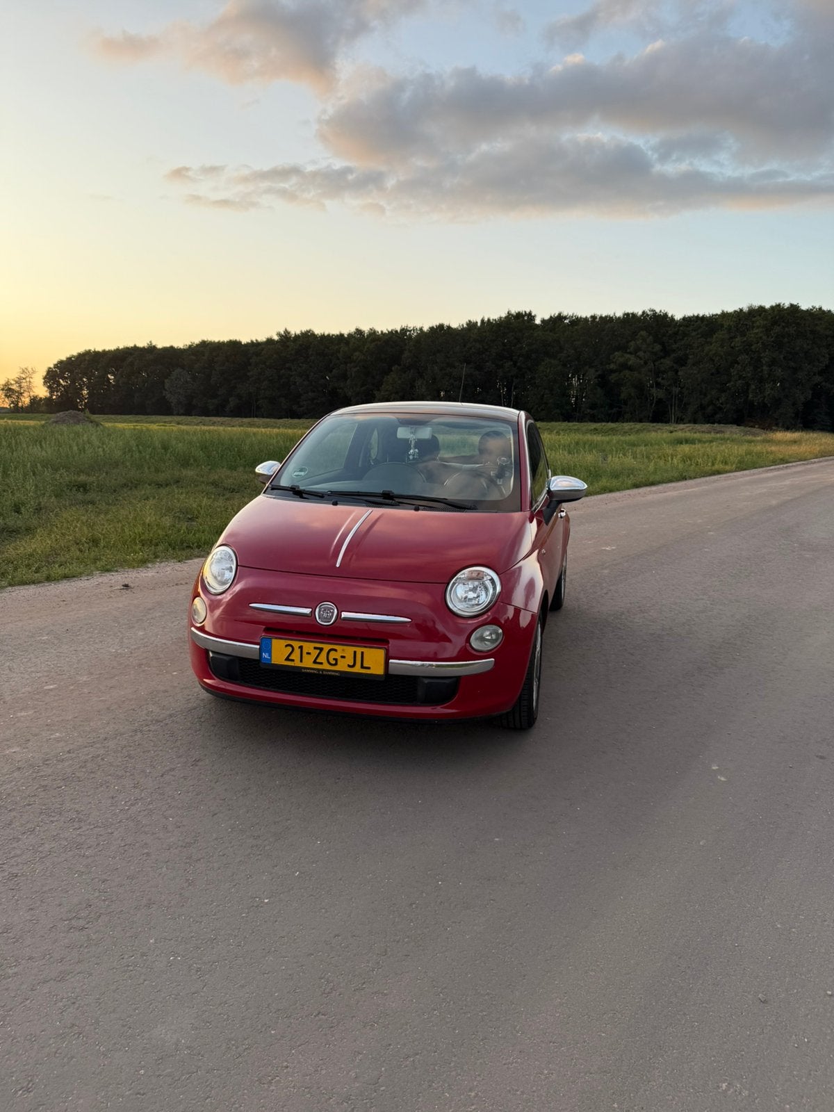 Fiat 500 1.2 C 2008 Rood, Auto's, Fiat, Voorwielaandrijving, Stof, 1242 cc, 840 kg