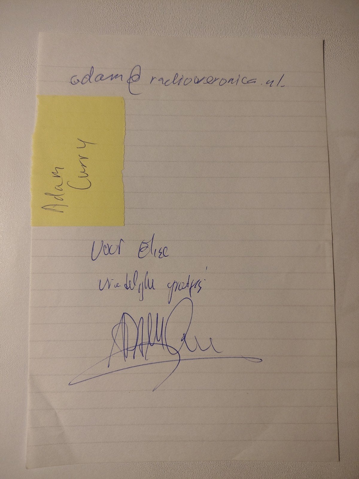 Adam Curry mediaondernemer radio-dj Originele Handtekening, Verzamelen, Ophalen of Verzenden