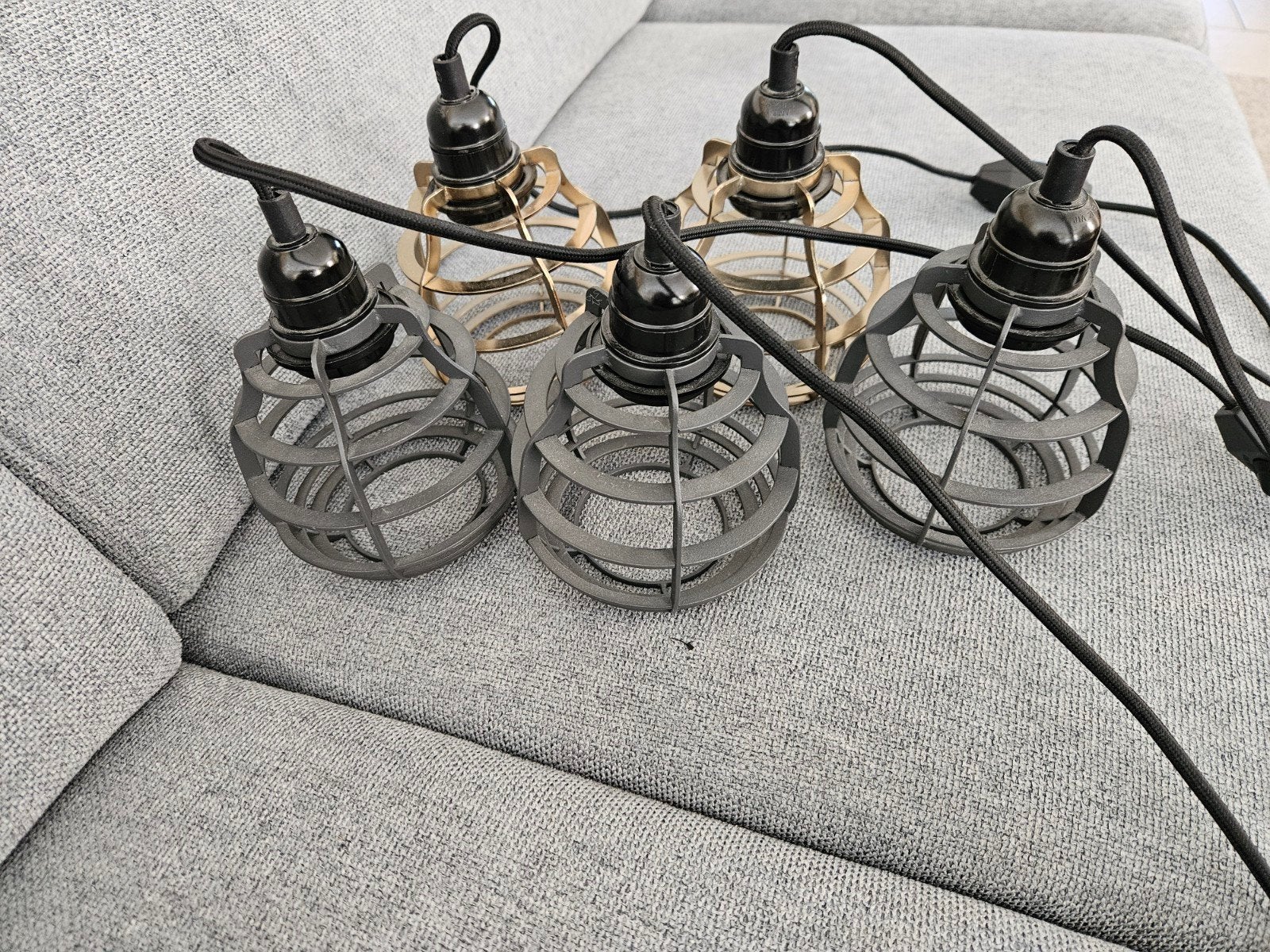 HK Living lablampen - Set van 5, Overige merken, Zwart, E27 (groot), Zo goed als nieuw