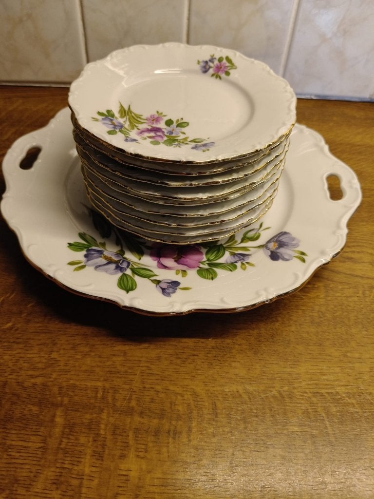 Seltmann Weiden Bavaria bloemservies 10-delig, Ophalen, Gebruikt, Porselein, Bord of Schaal