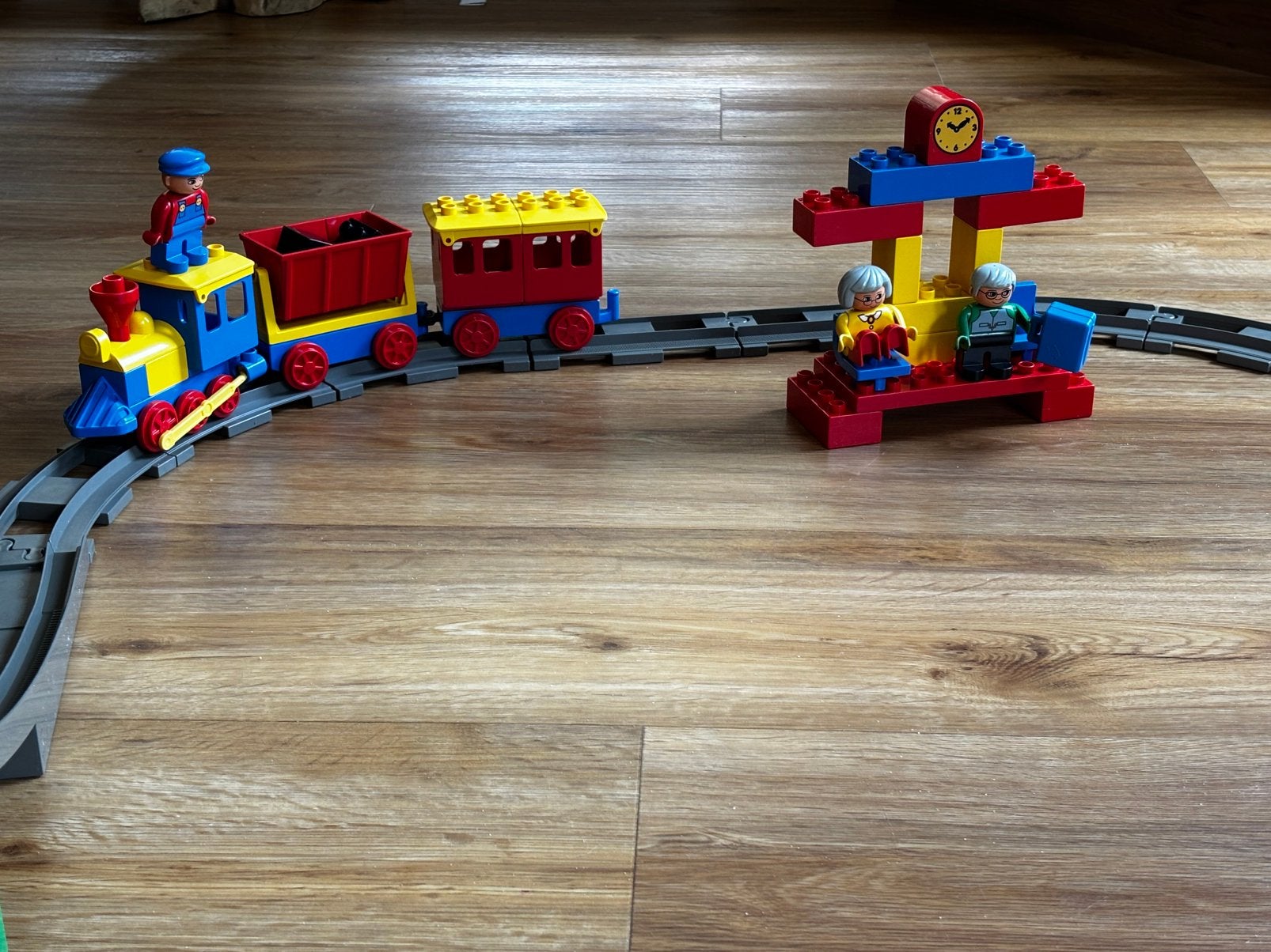 Duplo vintage trein 2732 met uitbreiding brug en extra rails, Ophalen of Verzenden, Zo goed als nieuw, Compleet, Duplo