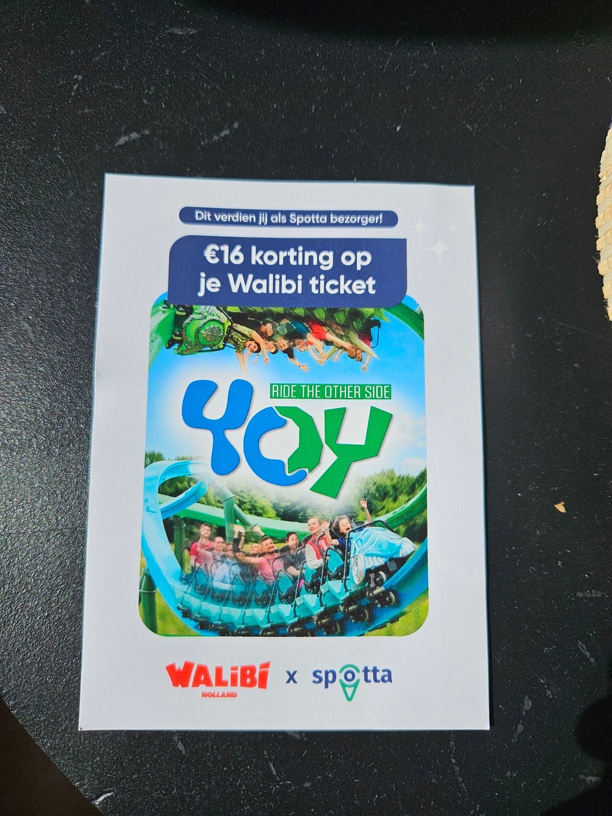 €16,- korting per Walibi Ticket (max €64,- korting), Drie personen of meer, Kortingsbon, Pretpark