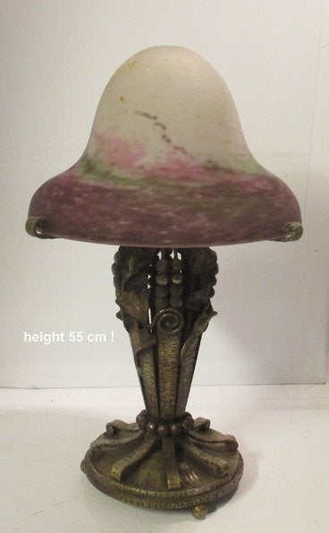 art deco champignon lamp Muller freres Luneville, Ophalen