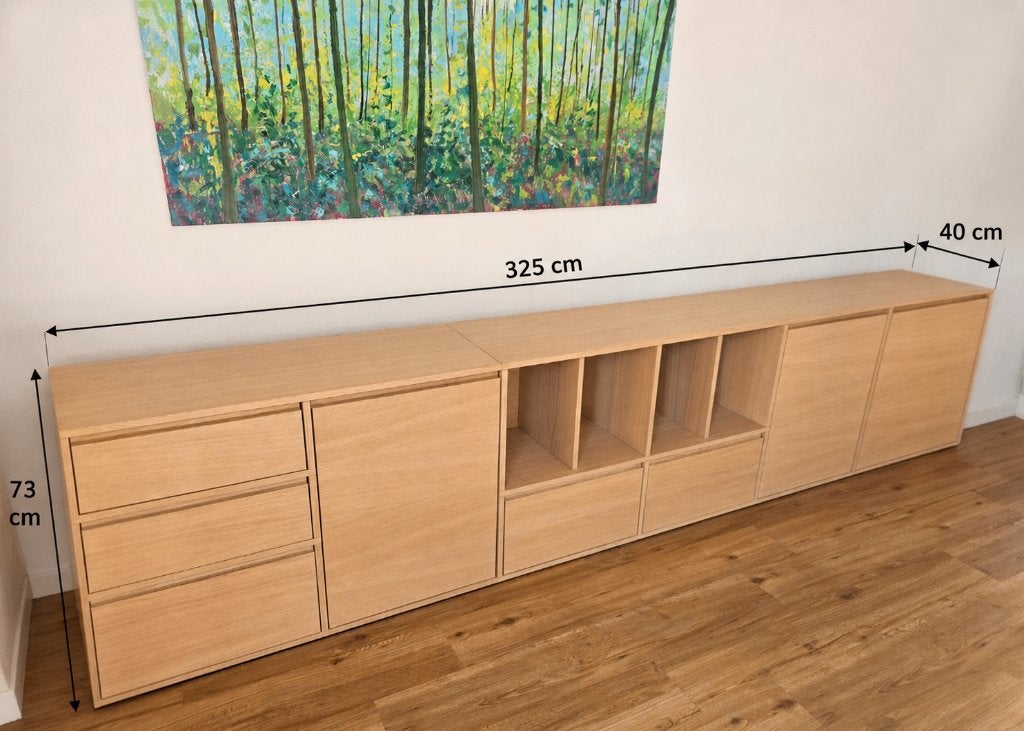 Tylko Dressoir Eikenfineer, Ophalen, Eikenhout, Met lade(s), Zo goed als nieuw