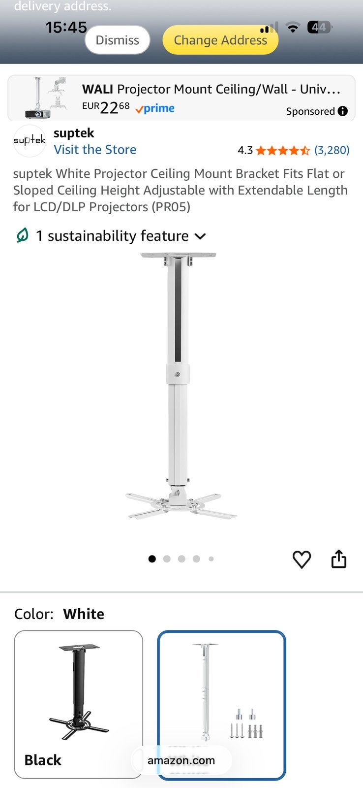 Partij 10x Suptek projector plafondsteun wit PR05W, Ophalen of Verzenden, Nieuw
