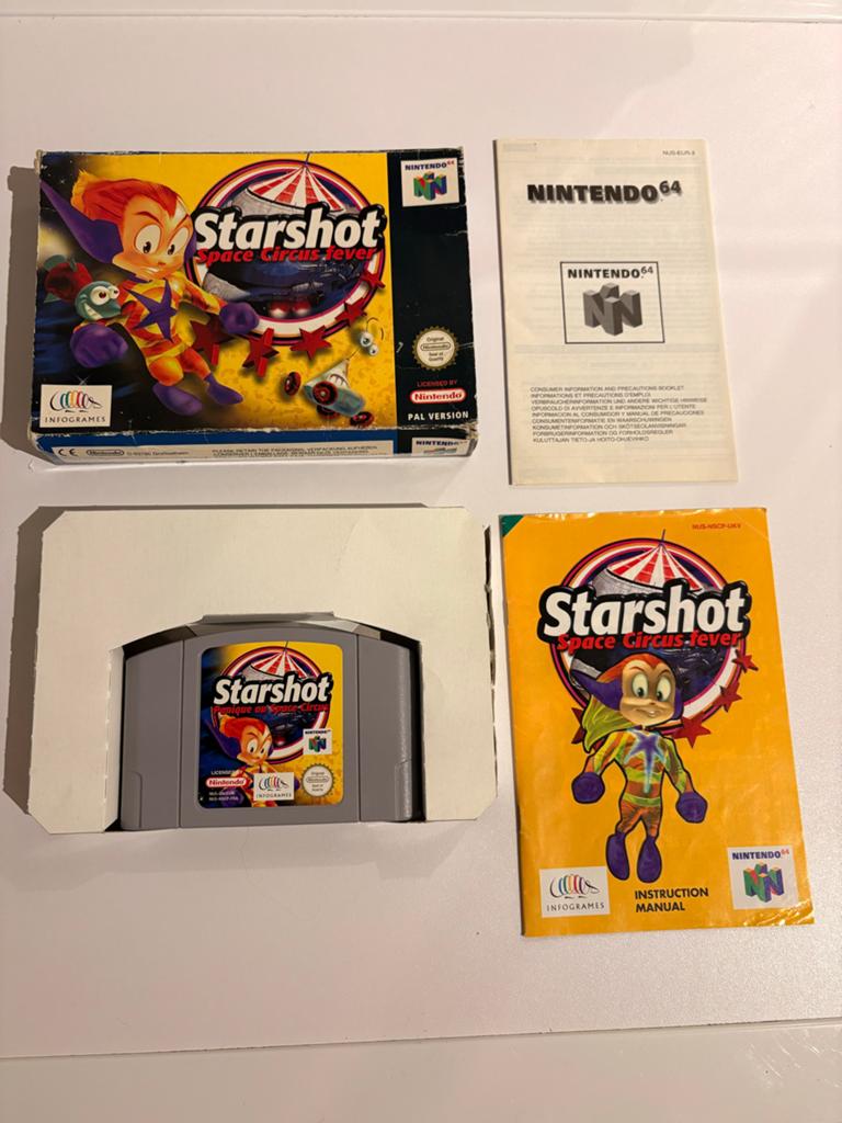 Starshot: Space Circus Fever N64 CIB (doos en boekje), Gebruikt, 1 speler, Ophalen of Verzenden, Platform